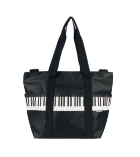 Bolsa asa al hombro negra teclas piano