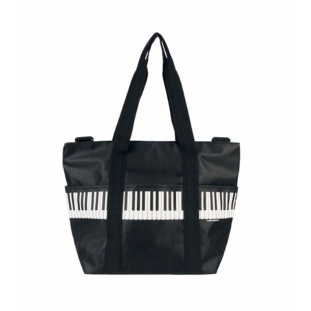 Bolsa asa al hombro negra teclas piano
