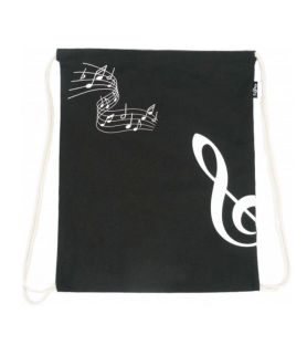 Bolsa tipo saco negra clave de sol
