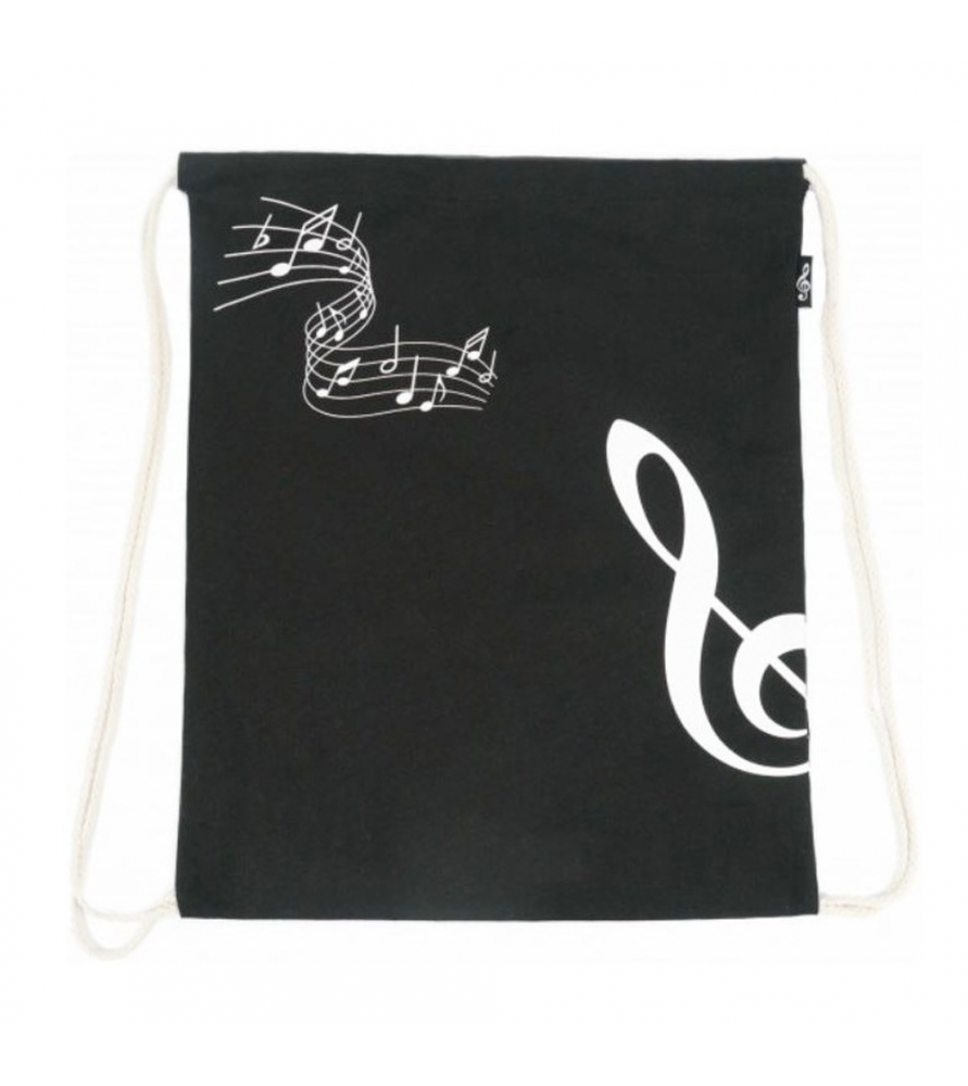 Bolsa tipo saco negra clave de sol