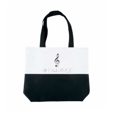 Bolsa asa tipo bolso negra y blanca