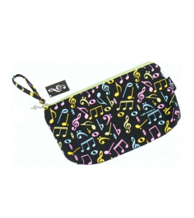 Estuche multiusos negro notas colores