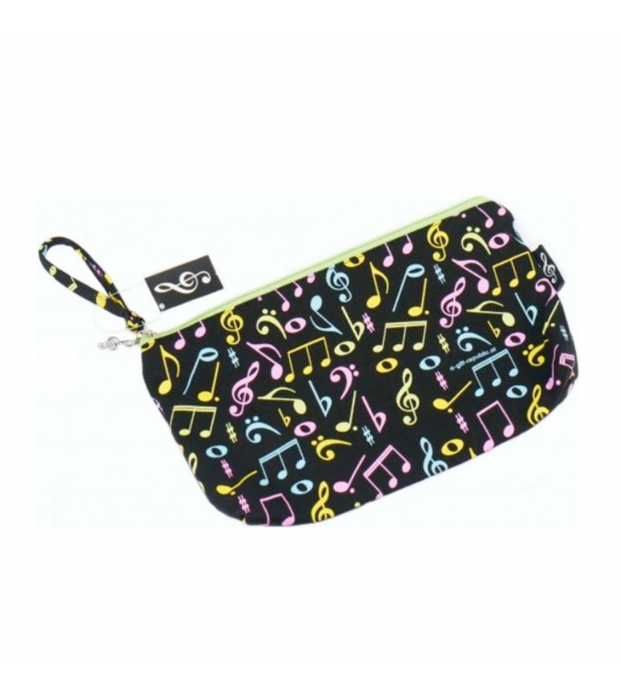 Estuche multiusos negro notas colores