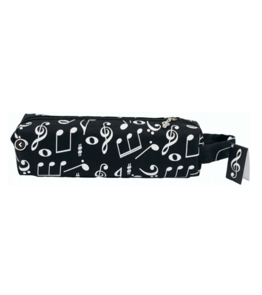 Plumier cuadrado negro notas blancas P-1022