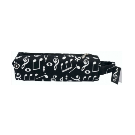 Plumier cuadrado negro notas blancas P-1022