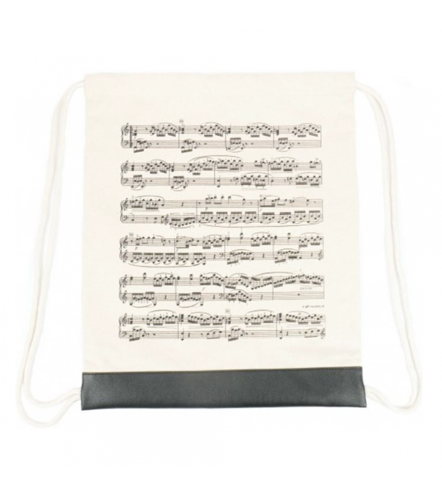 Bolsa saco beige partitura