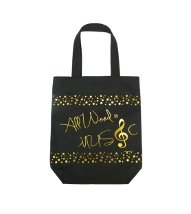 Bolsa asa negra dorada B-3044