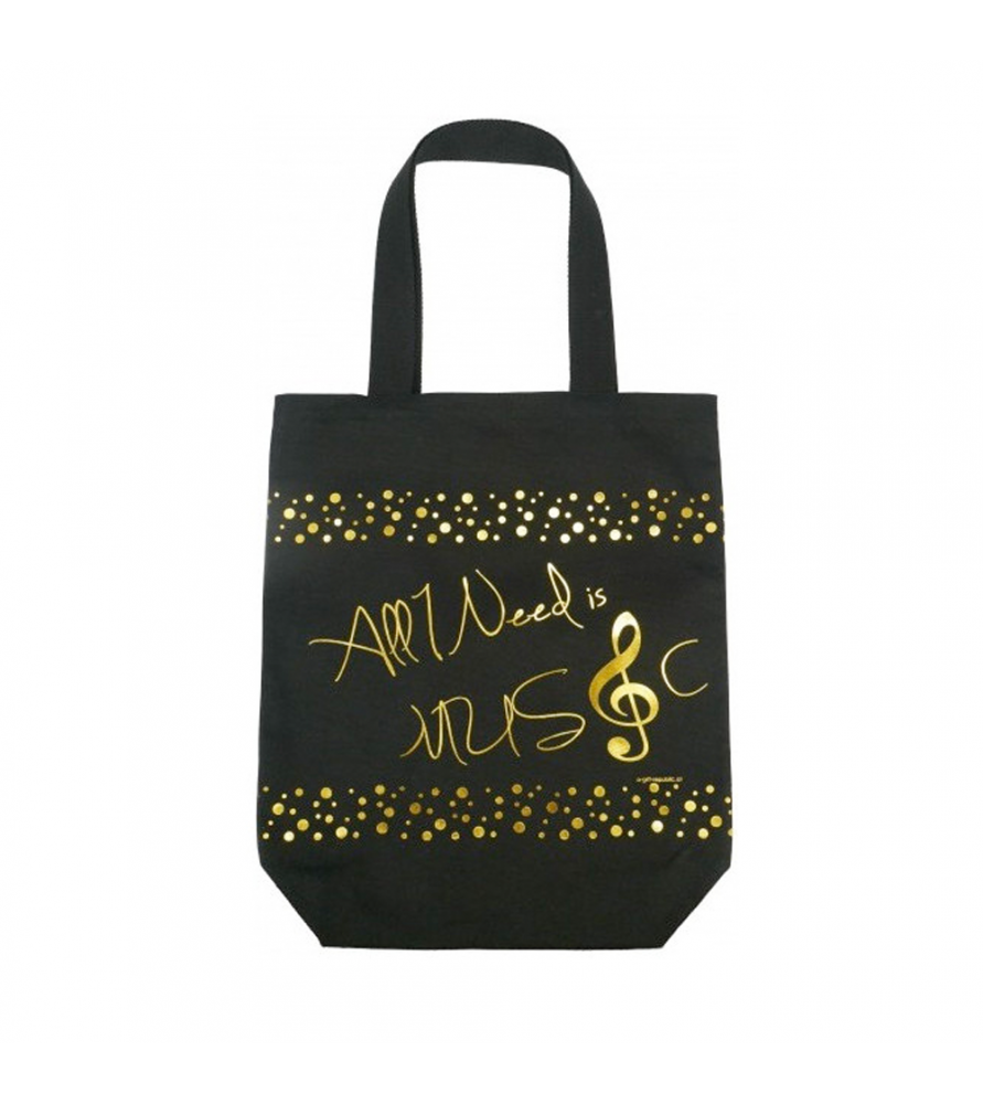 Bolsa asa negra dorada B-3044