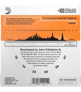 Cuerdas Guitarra Acústica D'Addario Bronze EJ10