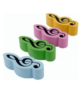 Gomas clave de sol pack de 4 colores E-1028