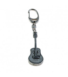 Llavero plateado guitarra acústica