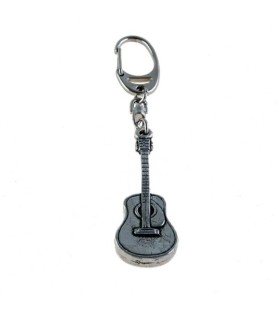 Llavero plateado guitarra acústica