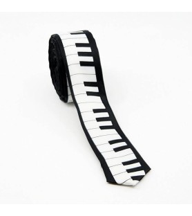 Corbata teclado blanco y negro