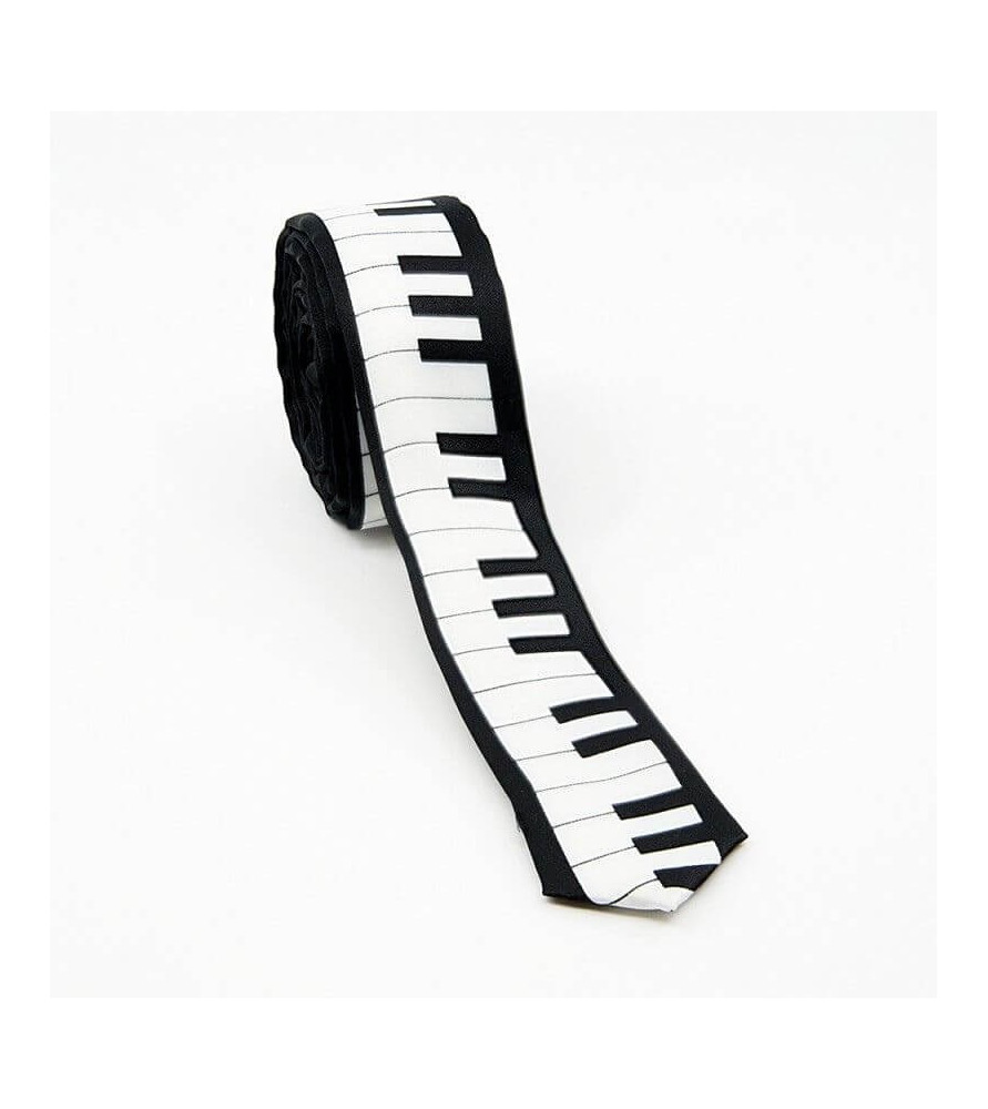 Corbata teclado blanco y negro