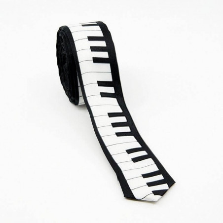 Corbata teclado blanco y negro